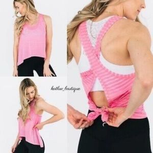 Zyia Active Pink Nimbus Split Back Tank